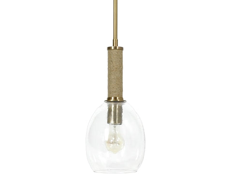 Bronson Glass Pendant, BRASS