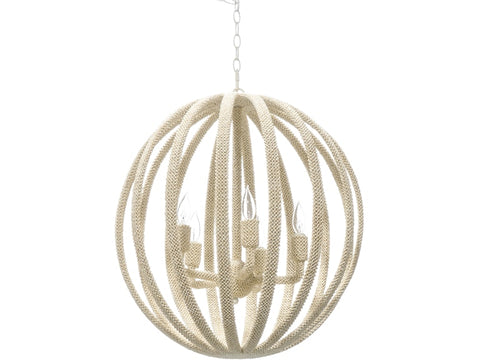 Madera Coco Chandelier, White