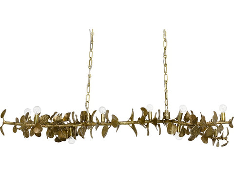 Eucalyptus Leaf Brass Chandelier