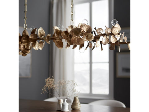 Eucalyptus Leaf Brass Chandelier