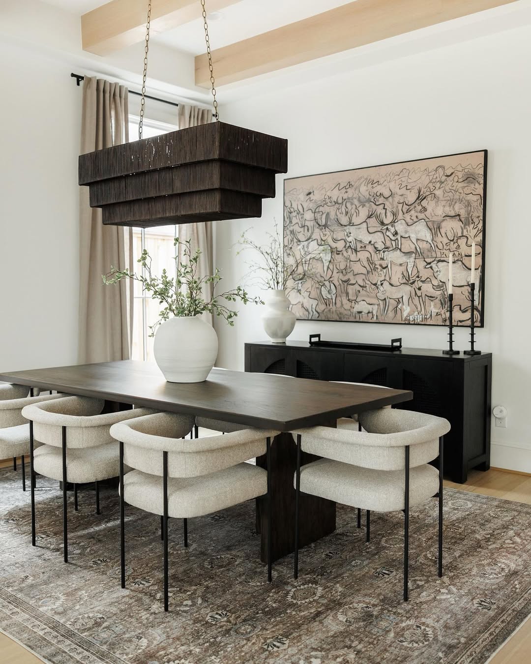 EVERLY RECTANGULAR CHANDELIER, ESPRESSO