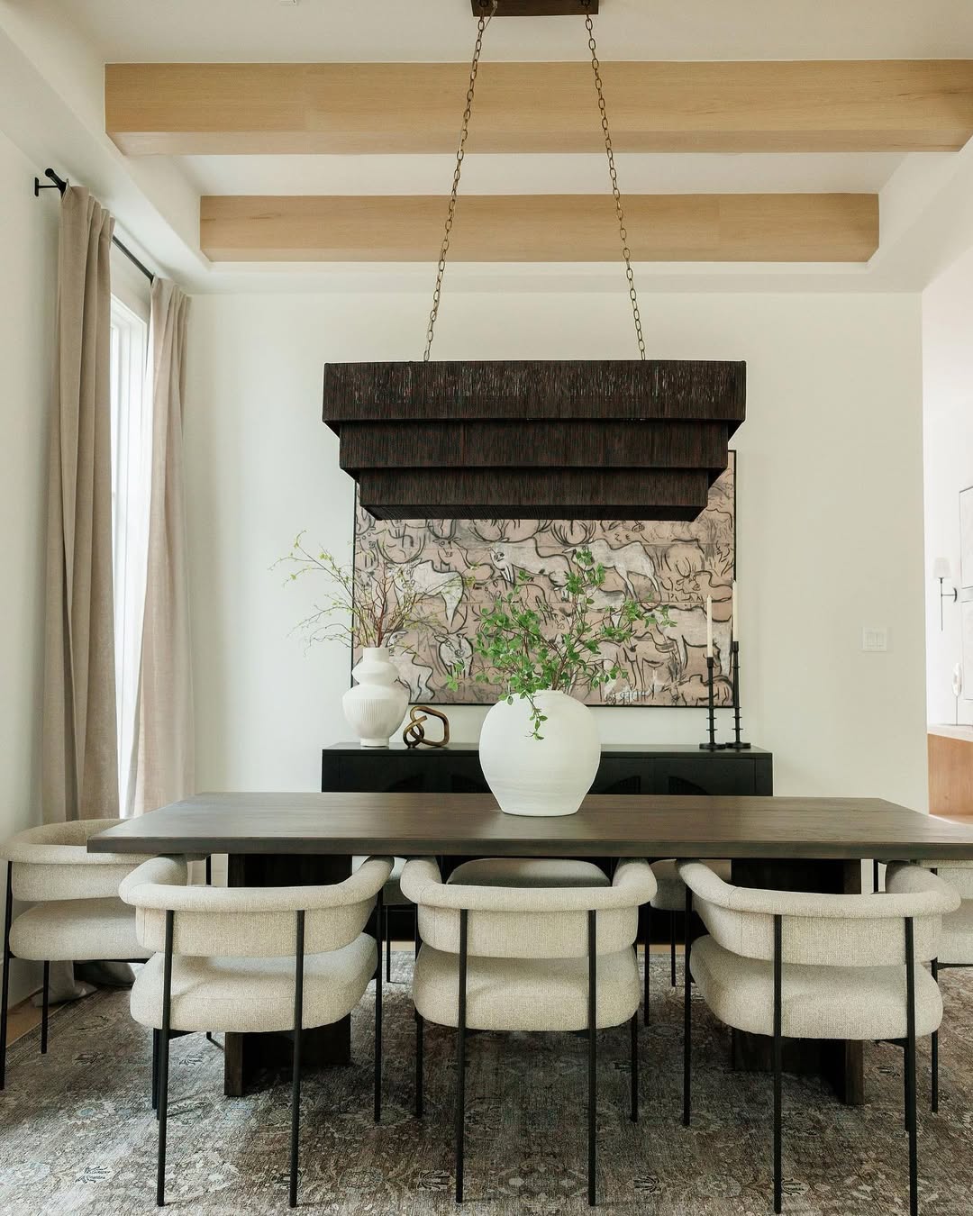 EVERLY RECTANGULAR CHANDELIER, ESPRESSO