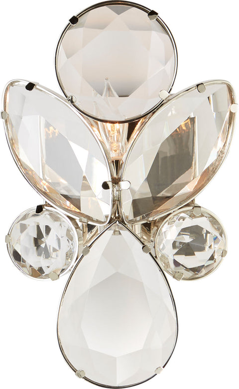 Lloyd Small Jeweled Sconce - Nickel with Clear Crystal