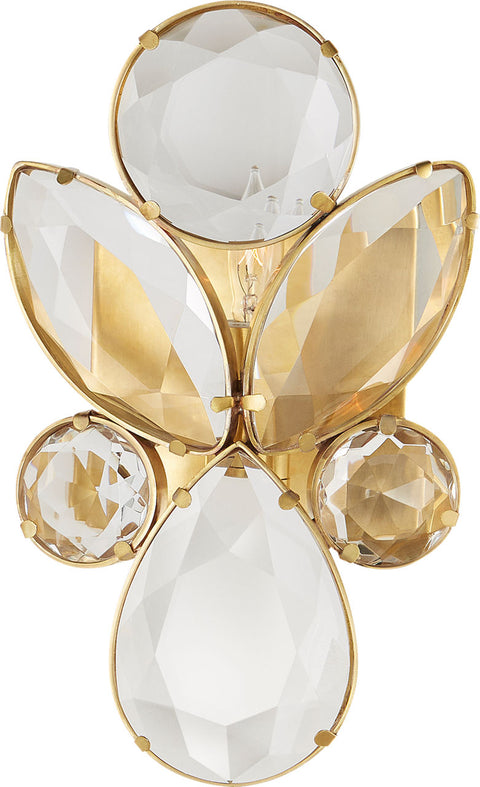 Lloyd Small Jeweled Sconce - Soft Brass with Clear Crystal