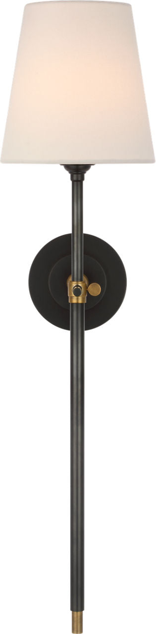 Bryant 27 Cordless Tail Sconce - Bronze and Hand-Rubbed Antique Brass