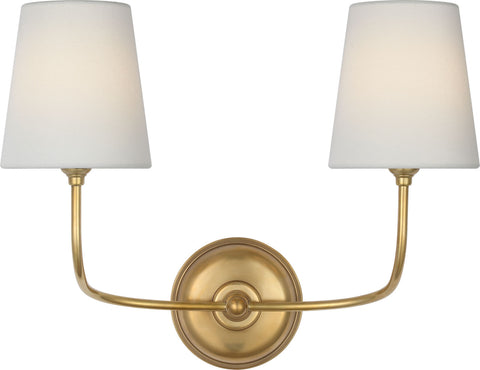 Vendome 16 Cordless 2 Light Sconce - Hand-Rubbed Antique Brass