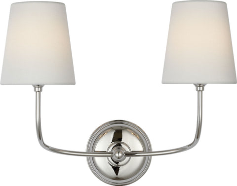 Vendome 16 Cordless 2 Light Sconce - Polished Nickel